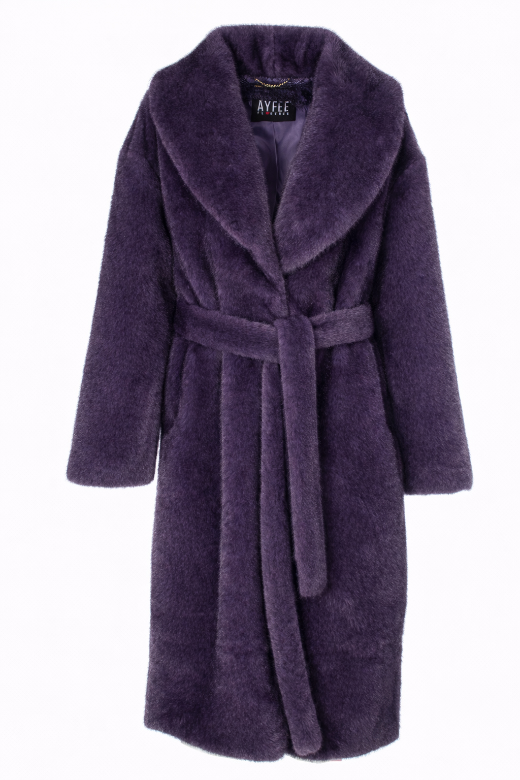GIACCA LUNGA FAUX FUR FAKE MINK,4 TG,100%PL,MADE IN PRC          - PURPLE